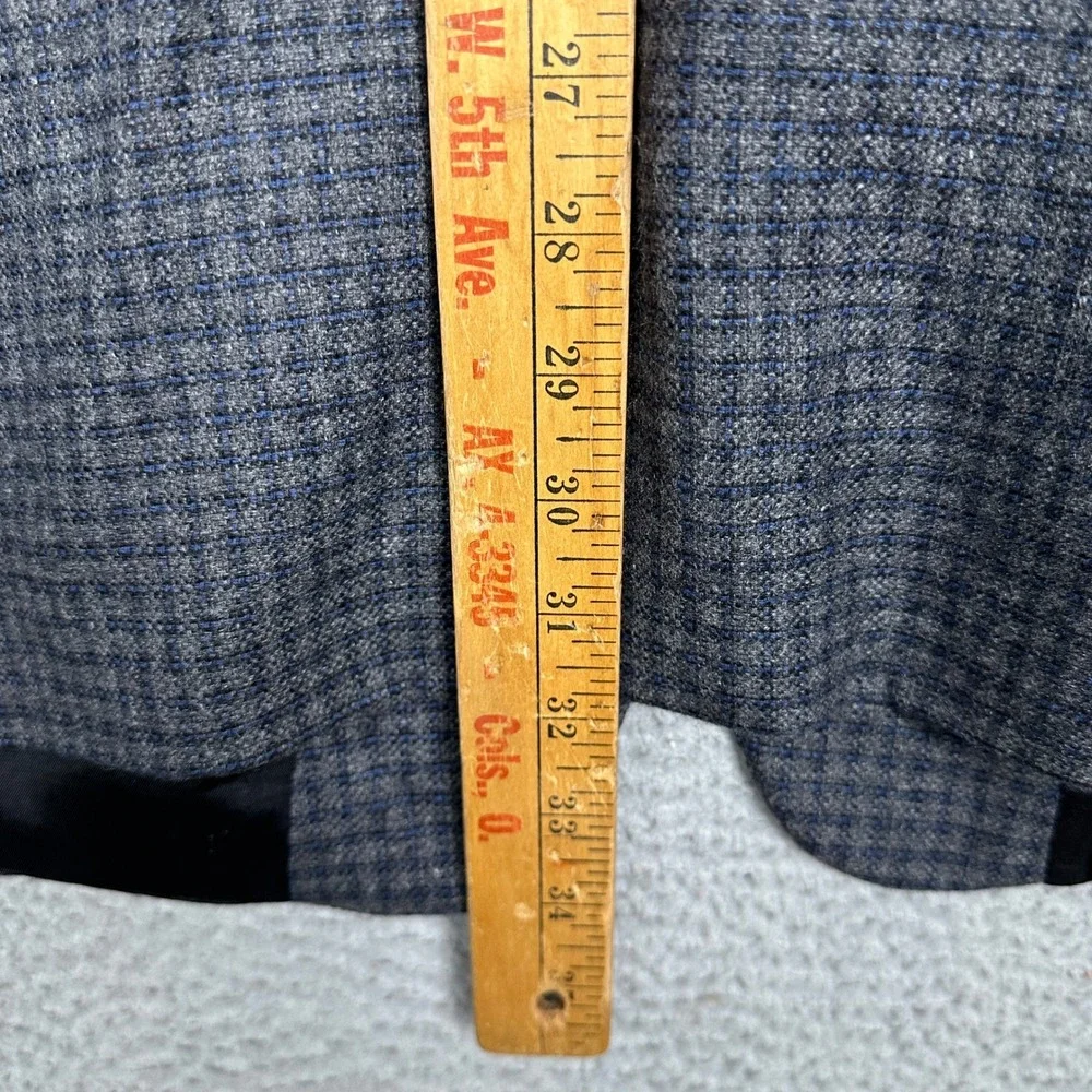 Joseph Lyman Blazer Mens 42L Blue Grey Check Sport Coat 100% Cashmere Formal